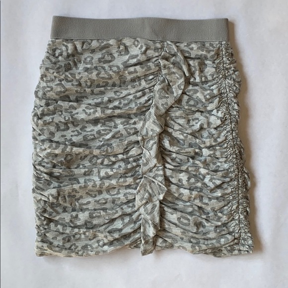 NWT Rebecca Taylor Ruched Leopard Print Mini Skirt XS - Picture 3 of 6